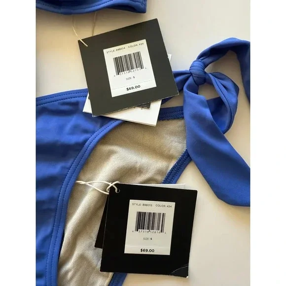 Echo Side Tie Bikini Set Top Bottom Small S Purple NWT - Picture 3 of 3